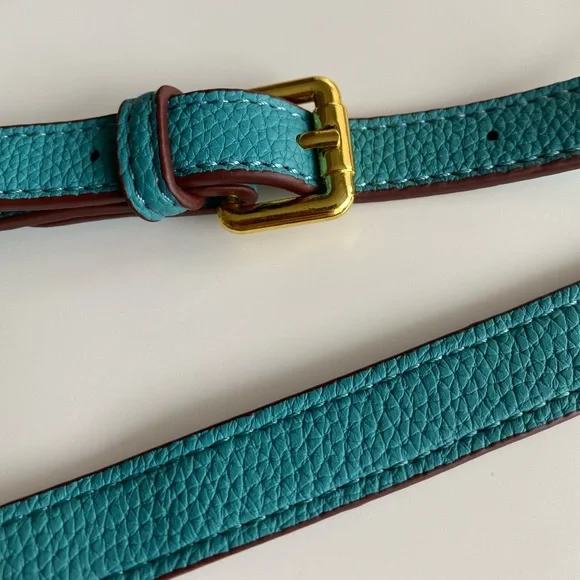Vegan Leather Adjustable Turquoise Bag Strap - Picture 6 of 10